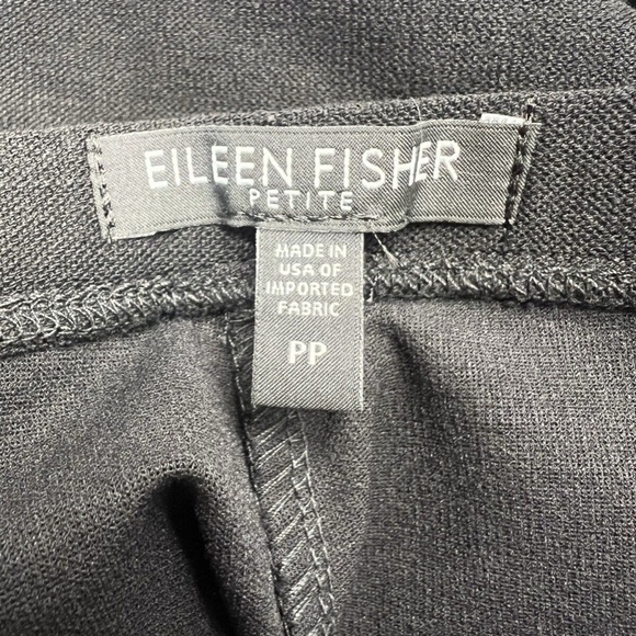 Eileen Fisher Pant Women PP Black Stretch Crepe PullOn Washable Straight Leg - Picture 5 of 11